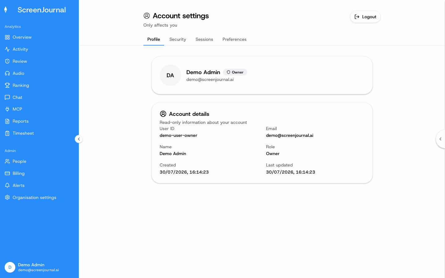 Account — Profile